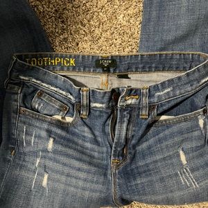 J Crew Toothpick Stretch Jean 27- mid rise